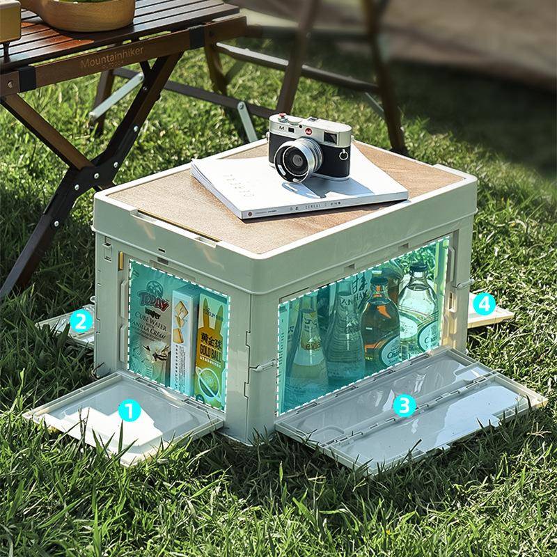 门严选露收纳箱侧开五开折叠野箱野餐置MRB物大容量新款营木营盖