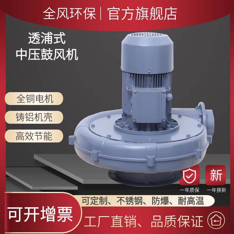 现货CX-150A送料中压风机3700w透浦式中压鼓风机4kw铝壳中压风机