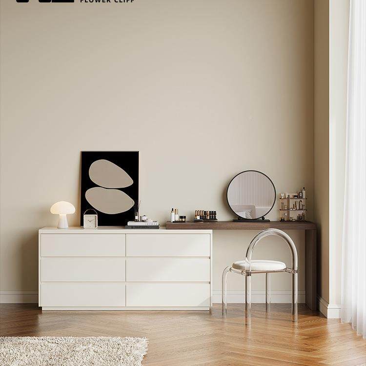 很TCC像实木梳妆台斗柜约一体床卧室简代收纳柜尾伸缩化妆现桌