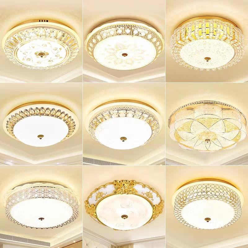 厂家现VAV代简水晶吸顶灯温馨卧约室侧LE三D色光房间边发光灯具