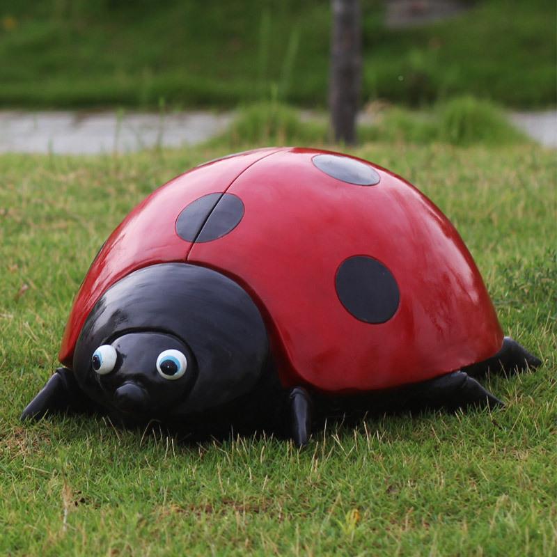 FUT户外花园雕塑真甲虫仿摆件庭院草园装饰七星瓢林虫坪景观小品