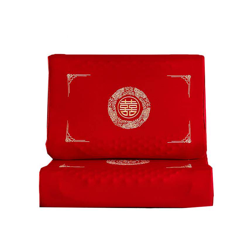 20250112棉结婚婚庆乳胶送枕头枕芯一对结婚大红全色高档绣枕女方