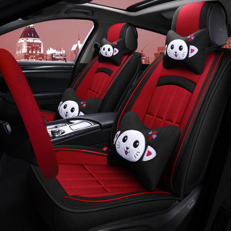 欧若霖1四季通用亚麻车全包汽垫桑塔纳Polo途观朗坐逸帕沙特卡座