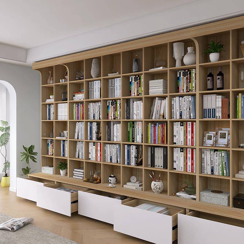 IL满墙书柜卡座置物书展F77S7798示柜落地橱书架去客厅化书柜带体