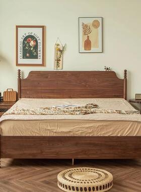 黑胡桃木.床8气约压高箱悬浮SAC-46床美式复古樱桃木床15米1.米简