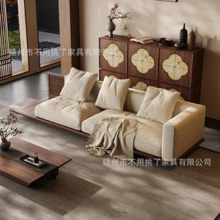 新中式黑桃木端高LBX实木沙发小户型客家厅直排茶楼卡座宋式美胡