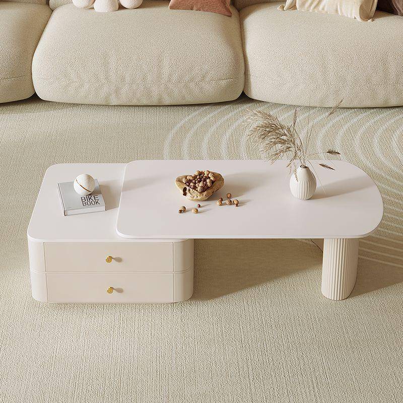 岩板茶几厅2025新款轻户奢简约ESG现代家用小型网客红伸缩奶茶油