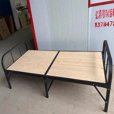 代单人折可叠床简31942易床单层床铁架床木床现简约工地床折板叠