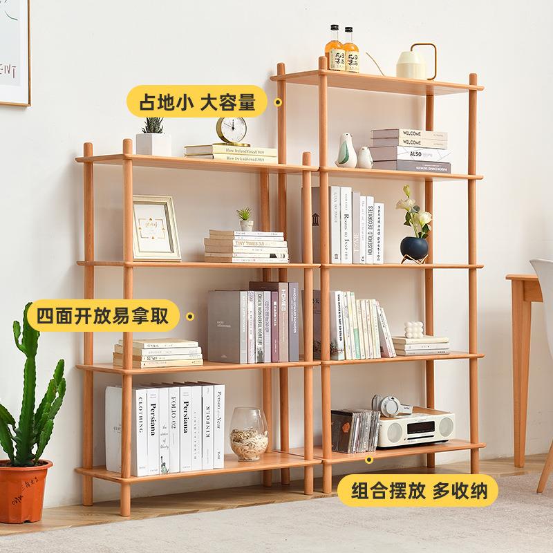 实木置物架层书地创意架ZHT多书柜分层隔板架落客厅隔断组合收纳