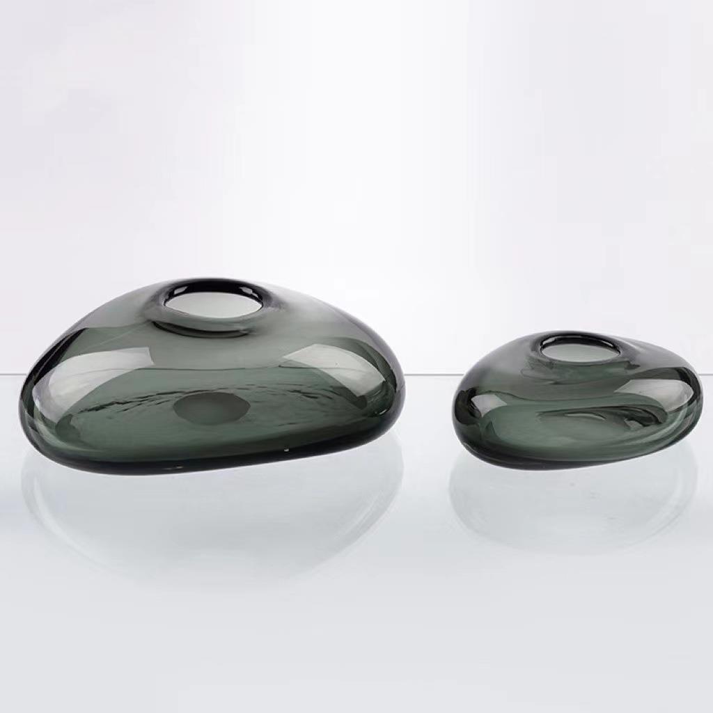 现代EOJ轻插奢玻璃花瓶摆饰件客厅茶几干花花器样房书房板软装品