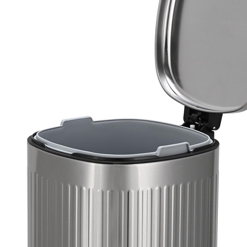 商用大容量圆15L方桶脚踏桶不锈色宿舍圾314垃圾钢桶办公室垃收纳