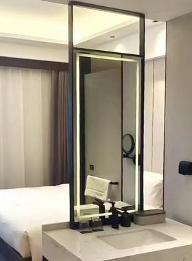 智能浴室镜镂空不UBH锈钢D吊镜LE挂墙式除卫生间浴室柜雾椭圆防形