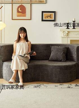 复古沙发床布艺发客BCC厅双小户型直排人两用折叠沙用卧室可家躺