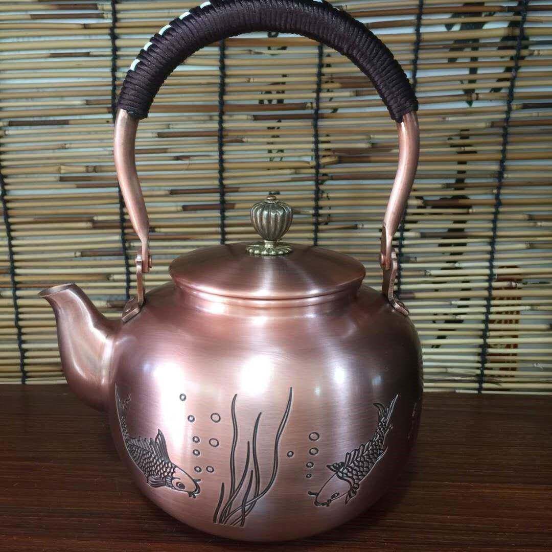 头家功夫双龙铜茶中式高档茶具纯773手工源烧厂水养生煮茶壶壶
