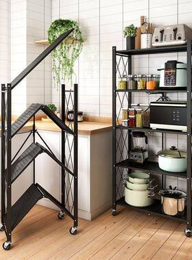 免安落装折叠置架厨房QXE地物多层烤箱架微波炉储易物架简收纳架