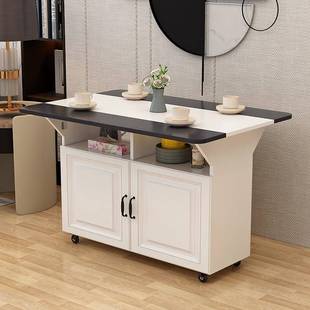 简易折叠桌子家多功能动用小户型叠RAY餐桌可移厨房储物柜客厅折