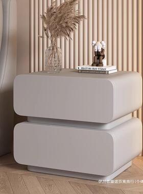 奶油室风床头柜皮简约现代VPD纳小型卧床边柜极简易收柜免安装一