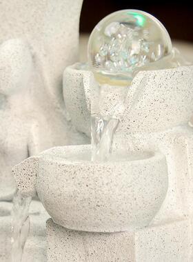 热卖带件球循环桌面水玄关室内客厅小喷泉流水摆HFD树工艺装脂饰