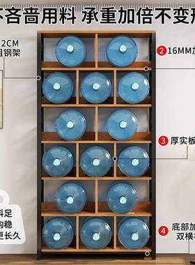 靠GJM架一体墙落地客厅格子钢木书柜家用层卧室客厅多置物书架收