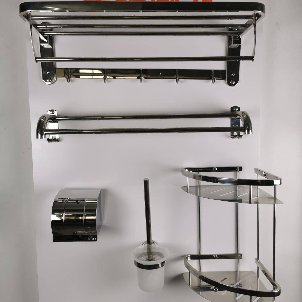 30304五件4件套不锈活动架五卫生间置物架双钢层角架活动架纸盒