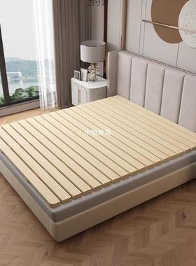 木床板实榻榻米地台透气防潮矮实木日架式床落LCG地护腰床排骨架