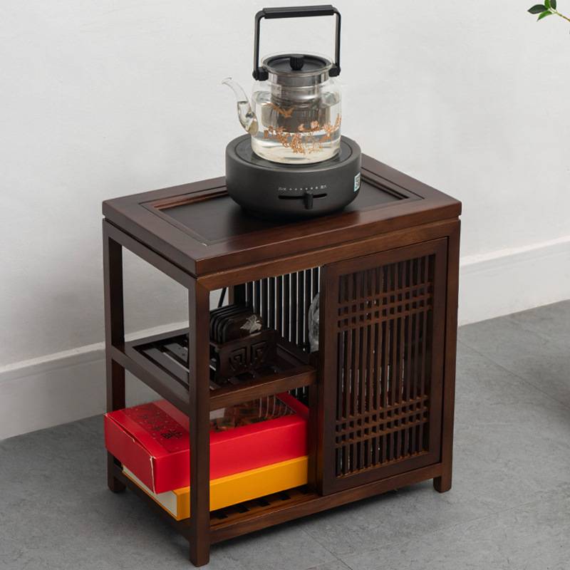 简约实木茶几小户型家用沙发角几烧水壶嵌入式置物架茶桌茶台边几