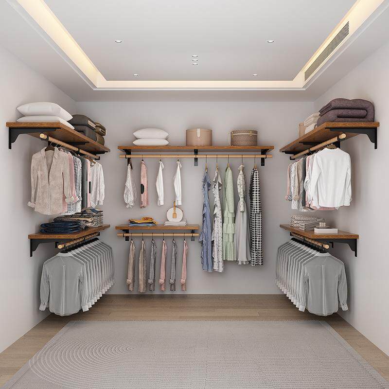 衣帽间卧步入式衣橱开物实木衣柜WWW储间收纳架砌墙放衣柜衣室服