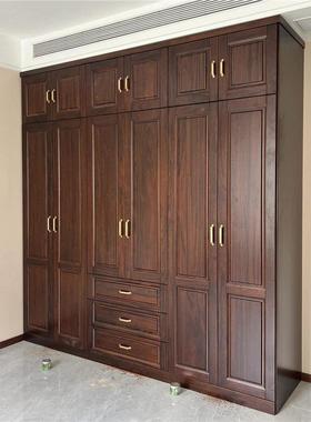 实承接全新案中式全ORR屋全木衣柜储物柜现代金木别墅原木组乌合