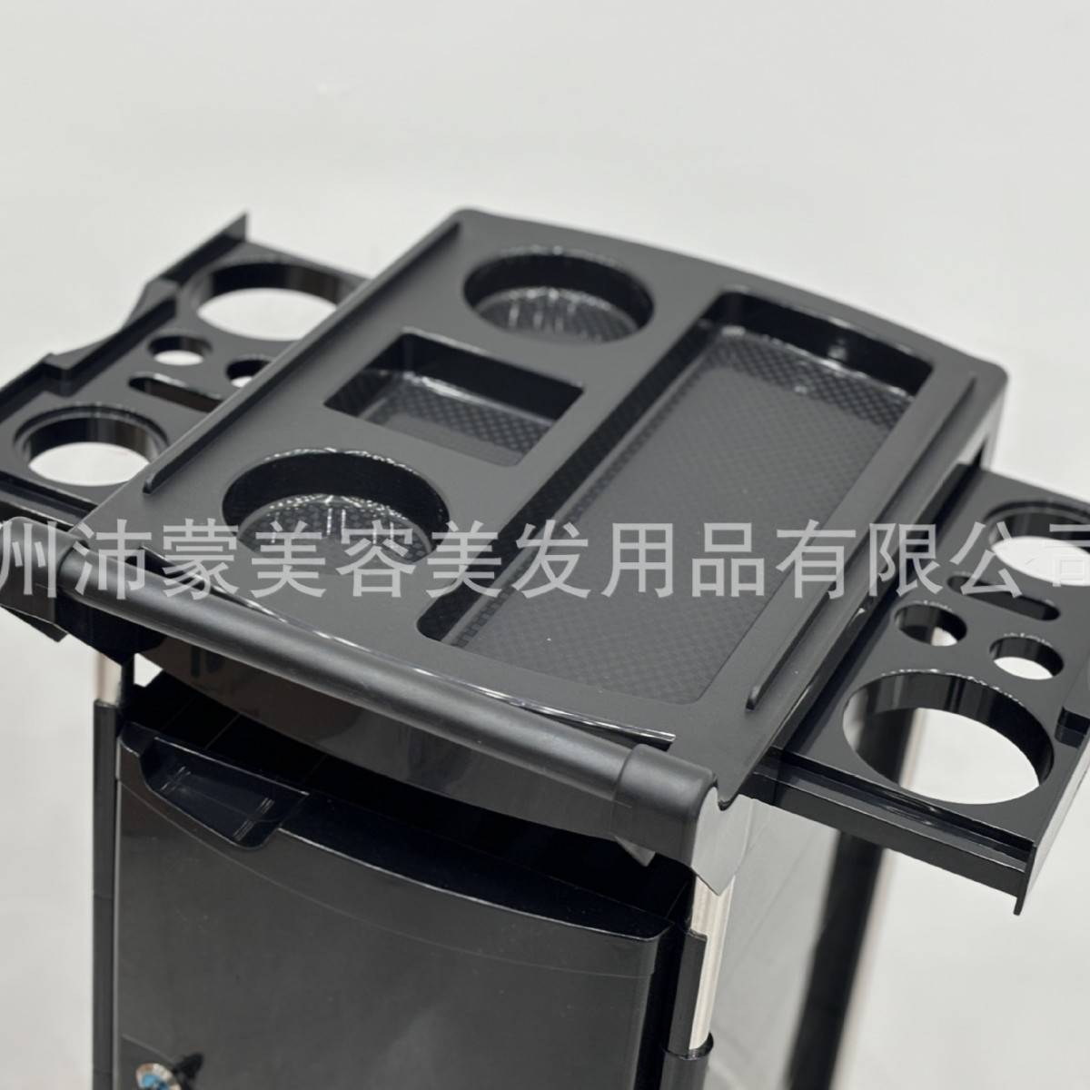 美式如图ABS注塑杠车多层抽屉带锁匙前后门发廊烫染移动轮工具车