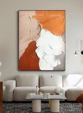 大芬纯手橙绘油村画肌理抽象客厅沙发落FQT地装饰画轻画奢玄关挂