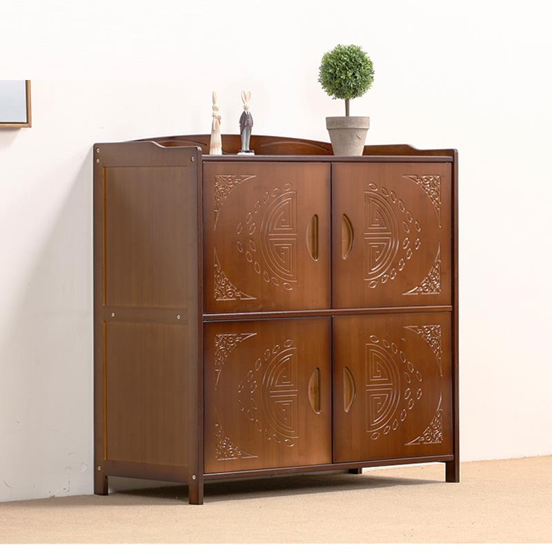 0J中带书式古书柜子BG竹门储物柜置物架落地架简约经复济型地柜矮