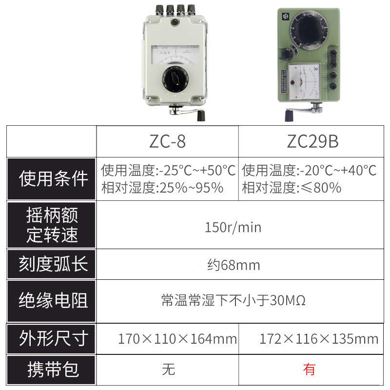上海六电第表接地电阻仪ZC8地阻表ZC829手厂摇电阻格测量梅ZC29B-
