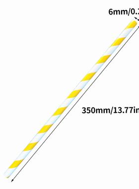 5白支装6吧*9RYC7黄条纹艺术吸管派对音乐餐可降解环保纸吸管