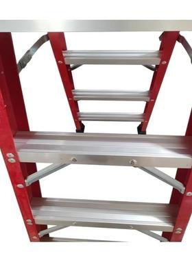 厂玻家生产梯璃钢梯人字梯家用工程加厚加固TVA折叠玻璃钢绝梯缘