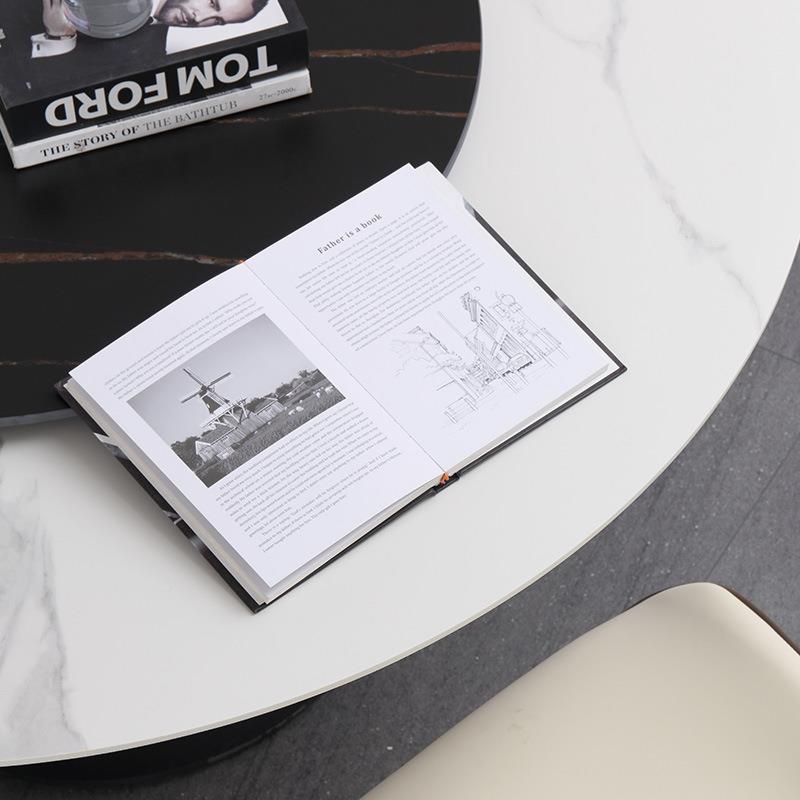 板圆桌餐桌椅组合现代小型转DJU意式极简约家用岩板圆形户岩盘饭