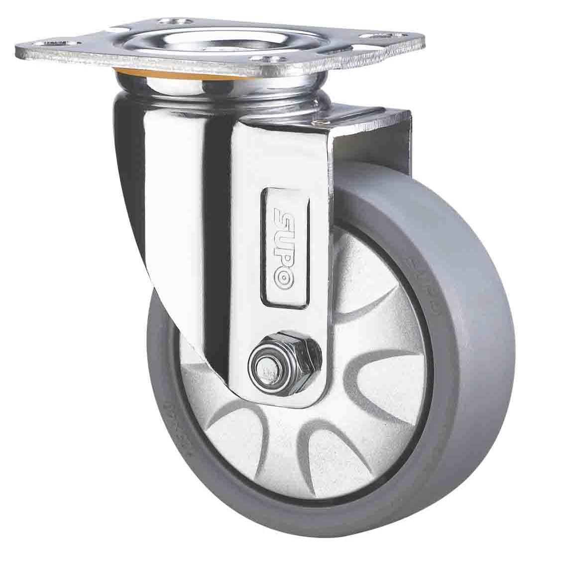 SUO向荣5寸轮双刹车工业C05S-01D万向灰色P带P脚CP05S-01D-125-11