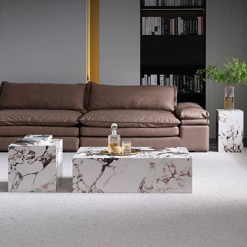 高端岩板茶几轻奢意式现代简约极简客厅家用长方形大理石自由组合
