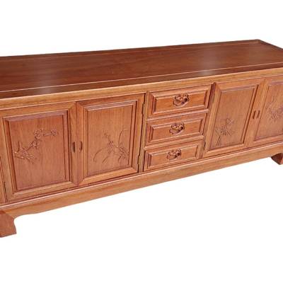 视菠萝格木电米视柜实木客地柜花梨木影视2.42.6M68高电FW16厅柜