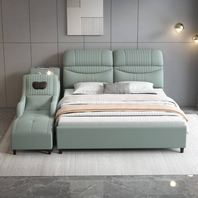 轻奢科技布床榻榻米床现代简约1.8m双人床休闲多功能按摩主卧大床