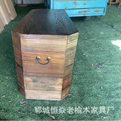 老榆木斗柜客柜厅抽屉边收纳柜复古餐柜长储方ETB形物新中式整理