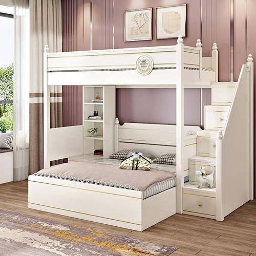 J轻奢儿双YDE童错位上下床L型高低床1.5交错式米0层子母床1.8米交