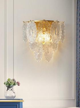 轻法式玻璃主卧室壁床头壁0灯B18222奢25新款轻奢后现代水晶灯具