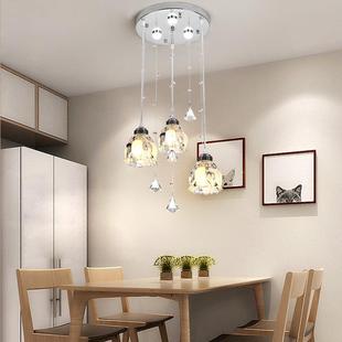 led餐厅吊灯三头头现约水晶857餐吊灯具代卧室饭厅简单头吧四台家