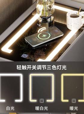 木岩质板床隙头柜极窄轻奢智简P290BC1约现代迷你卧室能网红床边