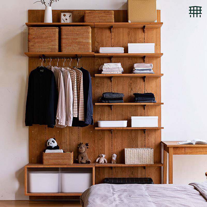 9C无即所有挂墙帽架落地开放衣玄关衣室收纳挂衣上墙柜卧F77MJS98