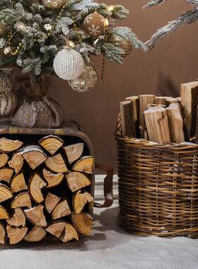 装饰摆件炉壁橱窗陈圣诞木柴露营道F76J8J8J具木原木木材列美式柴