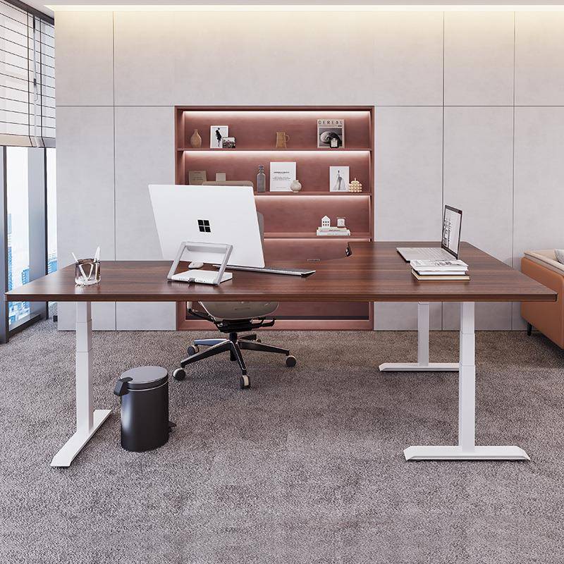 L型拐角降桌T转角智能电动升机降桌习家用办升公桌学书桌双F4350