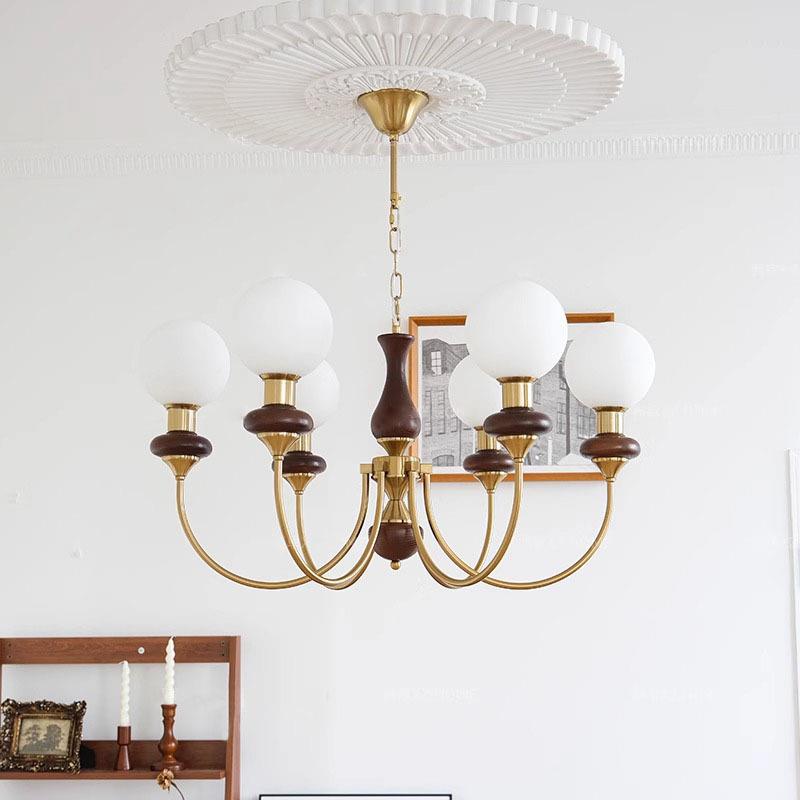 法式复古中主古吊灯厅卧室835客厅灯新中式美式书房中餐全铜山灯