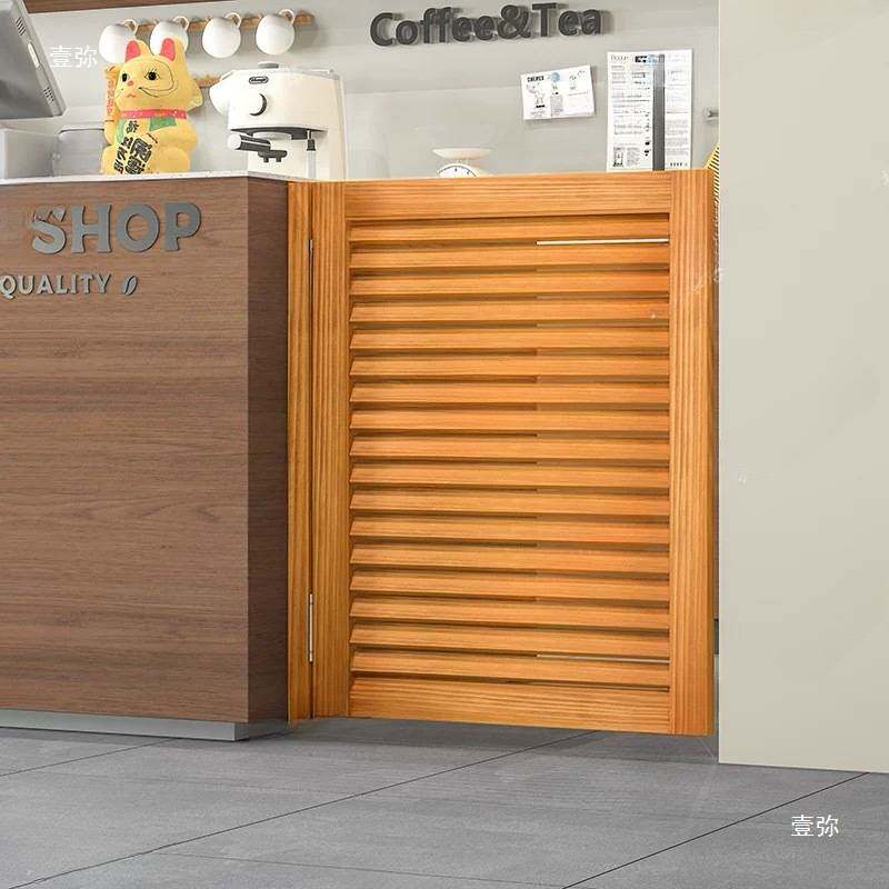 实木牛仔门半腰门双开玄关隔断吧台小门栅栏矮门过道厨房