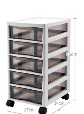 塑料7825文件透明美甲柜推车多带抽屉可移动层资料柜案收纳架A4档B4